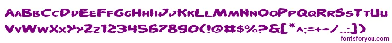 Pande-Schriftart – Violette Schriften auf weißem Hintergrund