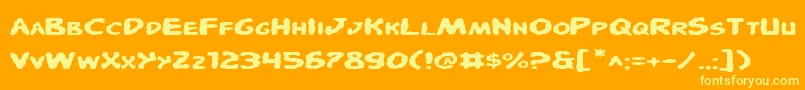Pande Font – Yellow Fonts on Orange Background