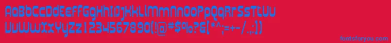Шрифт PlasmaticaCond – синие шрифты на красном фоне