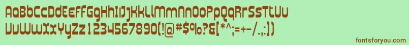 PlasmaticaCond Font – Brown Fonts on Green Background