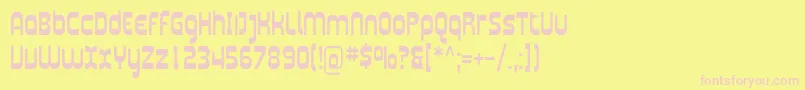 フォントPlasmaticaCond – ピンクのフォント、黄色の背景