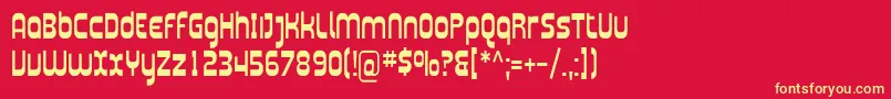 PlasmaticaCond Font – Yellow Fonts on Red Background