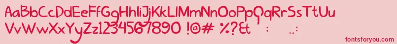 LovelyEunikeHans Font – Red Fonts on Pink Background