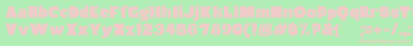 フォントMusa – 緑の背景にピンクのフォント