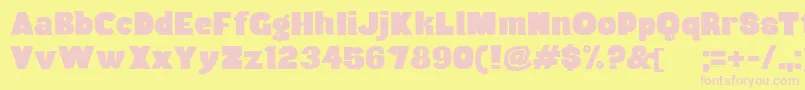Шрифт Musa – розовые шрифты на жёлтом фоне