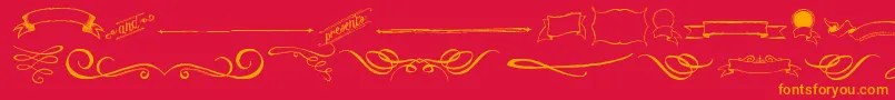 ChalkHandElements Font – Orange Fonts on Red Background