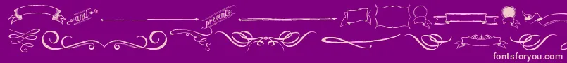 ChalkHandElements-Schriftart – Rosa Schriften auf violettem Hintergrund