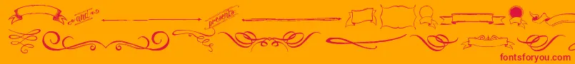 ChalkHandElements Font – Red Fonts on Orange Background