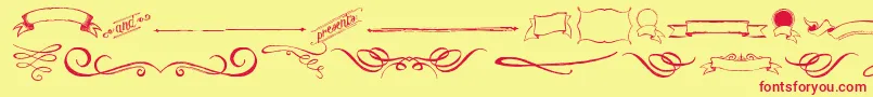 Czcionka ChalkHandElements – czerwone czcionki na żółtym tle
