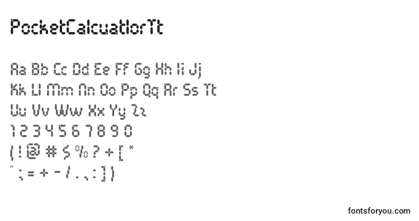 PocketCalcuatlorTtフォント–アルファベット、数字、特殊文字