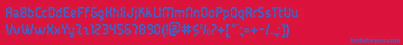 PocketCalcuatlorTt Font – Blue Fonts on Red Background