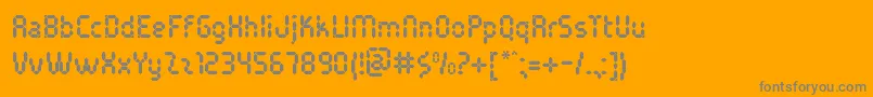 PocketCalcuatlorTt-Schriftart – Graue Schriften auf orangefarbenem Hintergrund