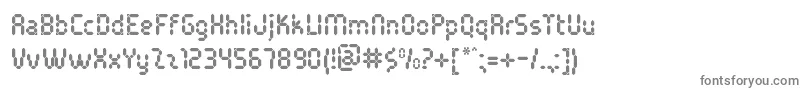 PocketCalcuatlorTt-fontti – harmaat kirjasimet valkoisella taustalla