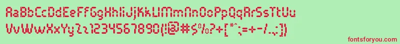 PocketCalcuatlorTt Font – Red Fonts on Green Background