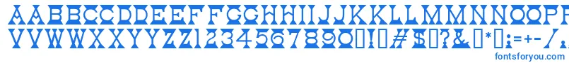 フォントMantel – 白い背景に青い文字