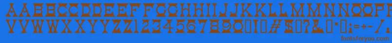Mantel Font – Brown Fonts on Blue Background