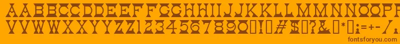 Mantel Font – Brown Fonts on Orange Background