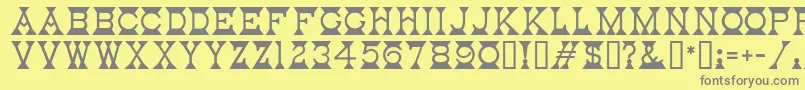 フォントMantel – 黄色の背景に灰色の文字