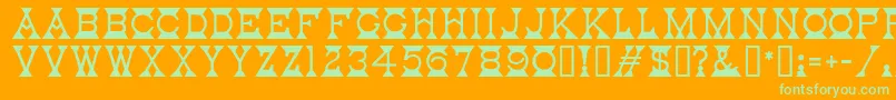 Mantel Font – Green Fonts on Orange Background