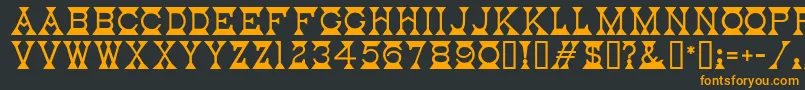 Mantel-Schriftart – Orangefarbene Schriften auf schwarzem Hintergrund