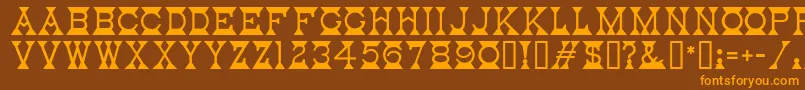 Mantel Font – Orange Fonts on Brown Background