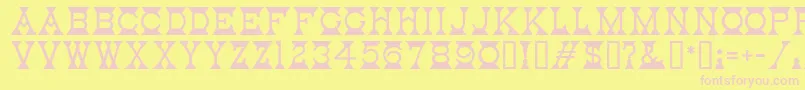 Mantel Font – Pink Fonts on Yellow Background