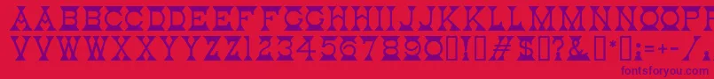 Mantel Font – Purple Fonts on Red Background