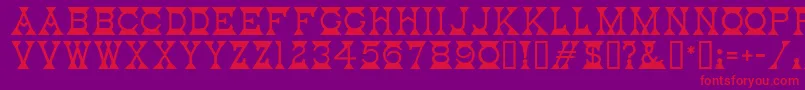 Mantel Font – Red Fonts on Purple Background