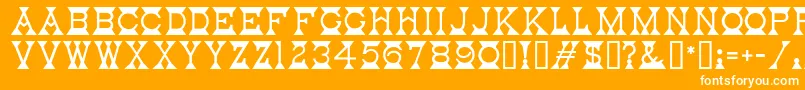 Mantel Font – White Fonts on Orange Background