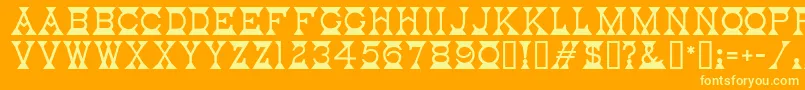 Mantel Font – Yellow Fonts on Orange Background