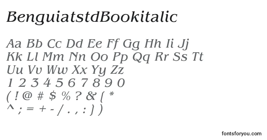 Шрифт BenguiatstdBookitalic – алфавит, цифры, специальные символы