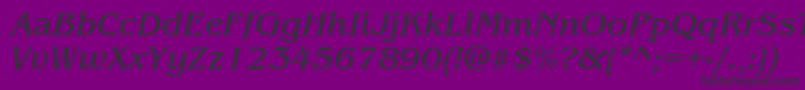 BenguiatstdBookitalic-fontti – mustat fontit violetilla taustalla