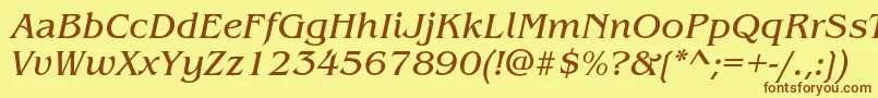 Czcionka BenguiatstdBookitalic – brązowe czcionki na żółtym tle