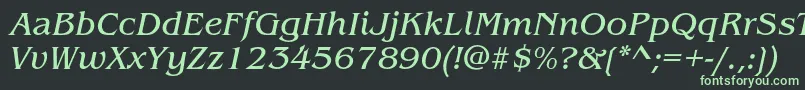 BenguiatstdBookitalic-fontti – vihreät fontit mustalla taustalla