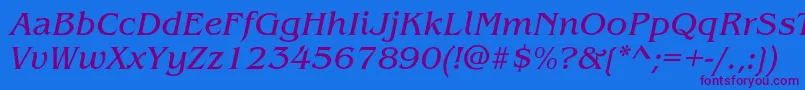 BenguiatstdBookitalic Font – Purple Fonts on Blue Background