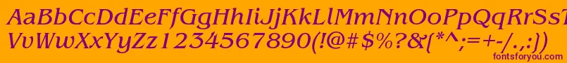 BenguiatstdBookitalic Font – Purple Fonts on Orange Background