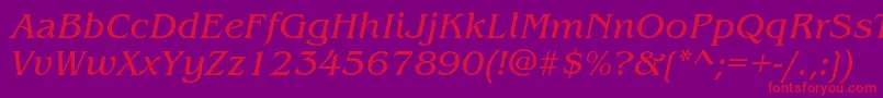 BenguiatstdBookitalic Font – Red Fonts on Purple Background