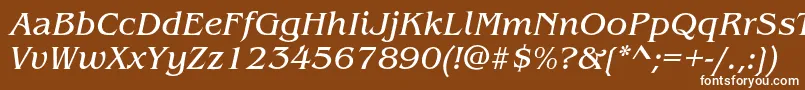 Czcionka BenguiatstdBookitalic – białe czcionki na brązowym tle