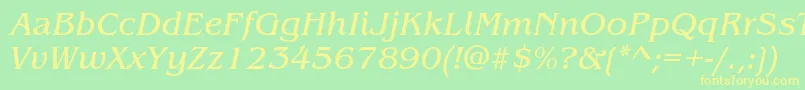 BenguiatstdBookitalic Font – Yellow Fonts on Green Background