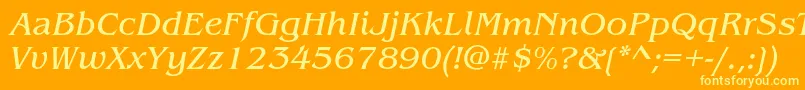 BenguiatstdBookitalic Font – Yellow Fonts on Orange Background