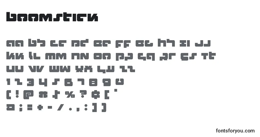 Czcionka Boomstick – alfabet, cyfry, specjalne znaki