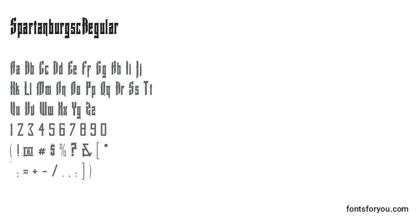 Czcionka SpartanburgscRegular – alfabet, cyfry, specjalne znaki