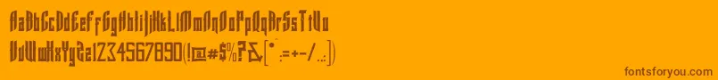 Weitere Informationen zur SpartanburgscRegular-Schriftart SpartanburgscRegular-Schriftart – Braune Schriften auf orangefarbenem Hintergrund