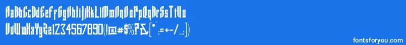 SpartanburgscRegular-Schriftart – Weiße Schriften auf blauem Hintergrund