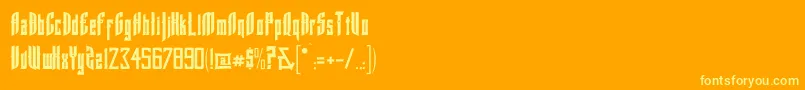 Czcionka SpartanburgscRegular – żółte czcionki na pomarańczowym tle