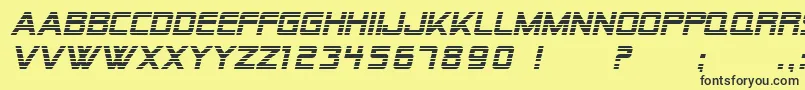 SfAlienEncountersItalic Font – Black Fonts on Yellow Background