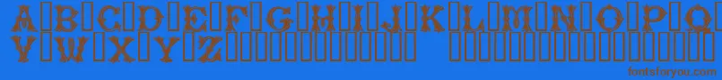 Шрифт PurcellTM – коричневые шрифты на синем фоне