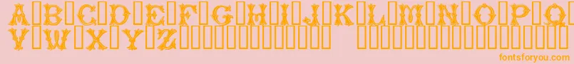 PurcellTM Font – Orange Fonts on Pink Background