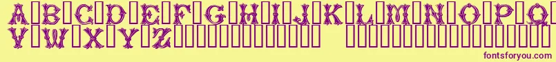 PurcellTM Font – Purple Fonts on Yellow Background