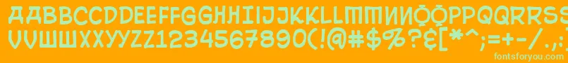 10cesrg Font – Green Fonts on Orange Background